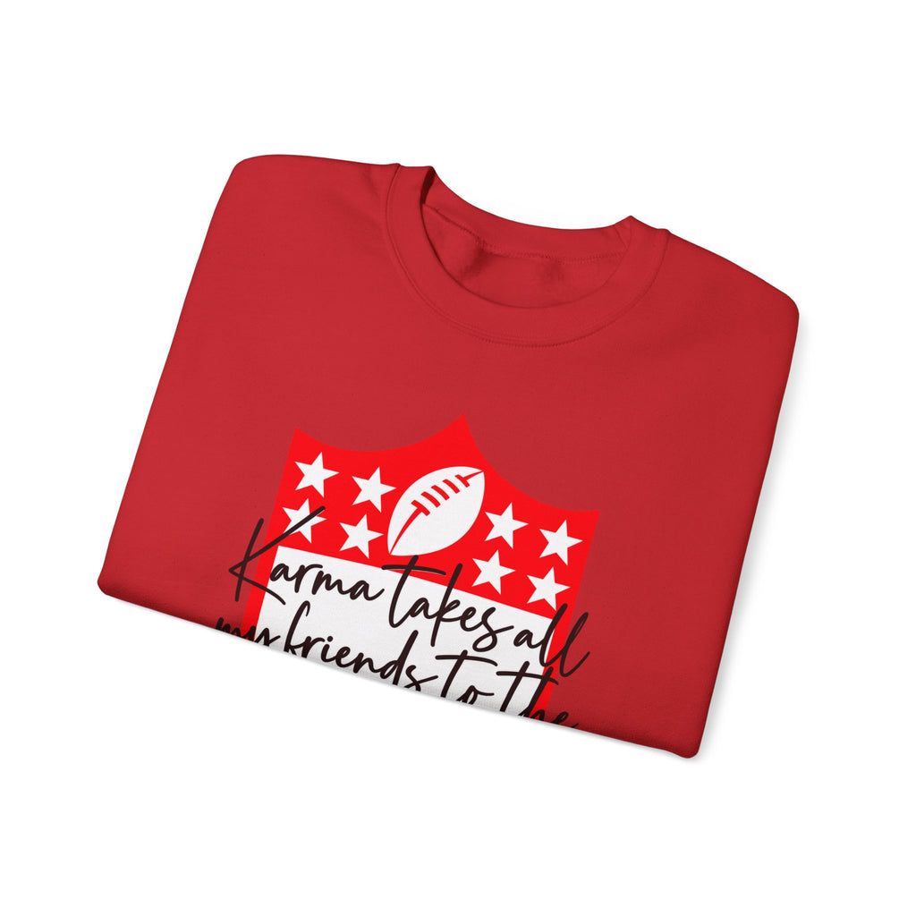Crewneck Sweatshirt — “Gonna Take All My Friends to the Super Bowl” Football Shield
