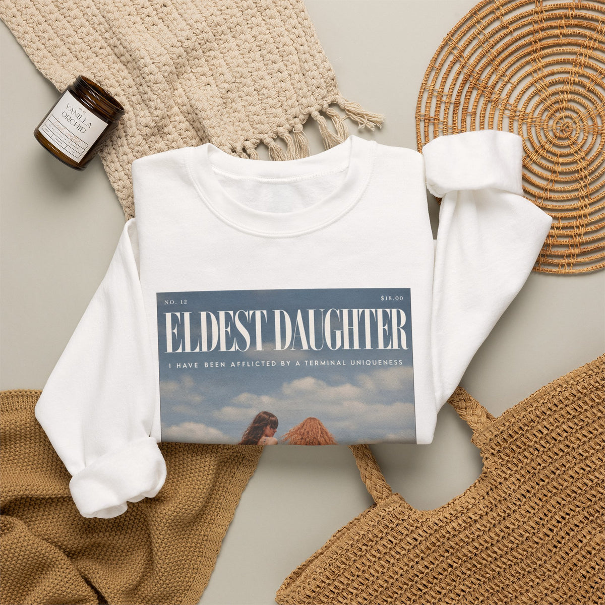 Eldest Daughter Graphic Sweatshirt – Vintage Field Photo Crewneck