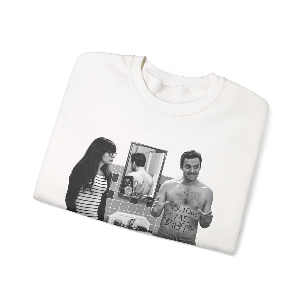 Vintage Black & White Bathroom Photo Sweatshirt — Retro Couple Graphic Crewneck
