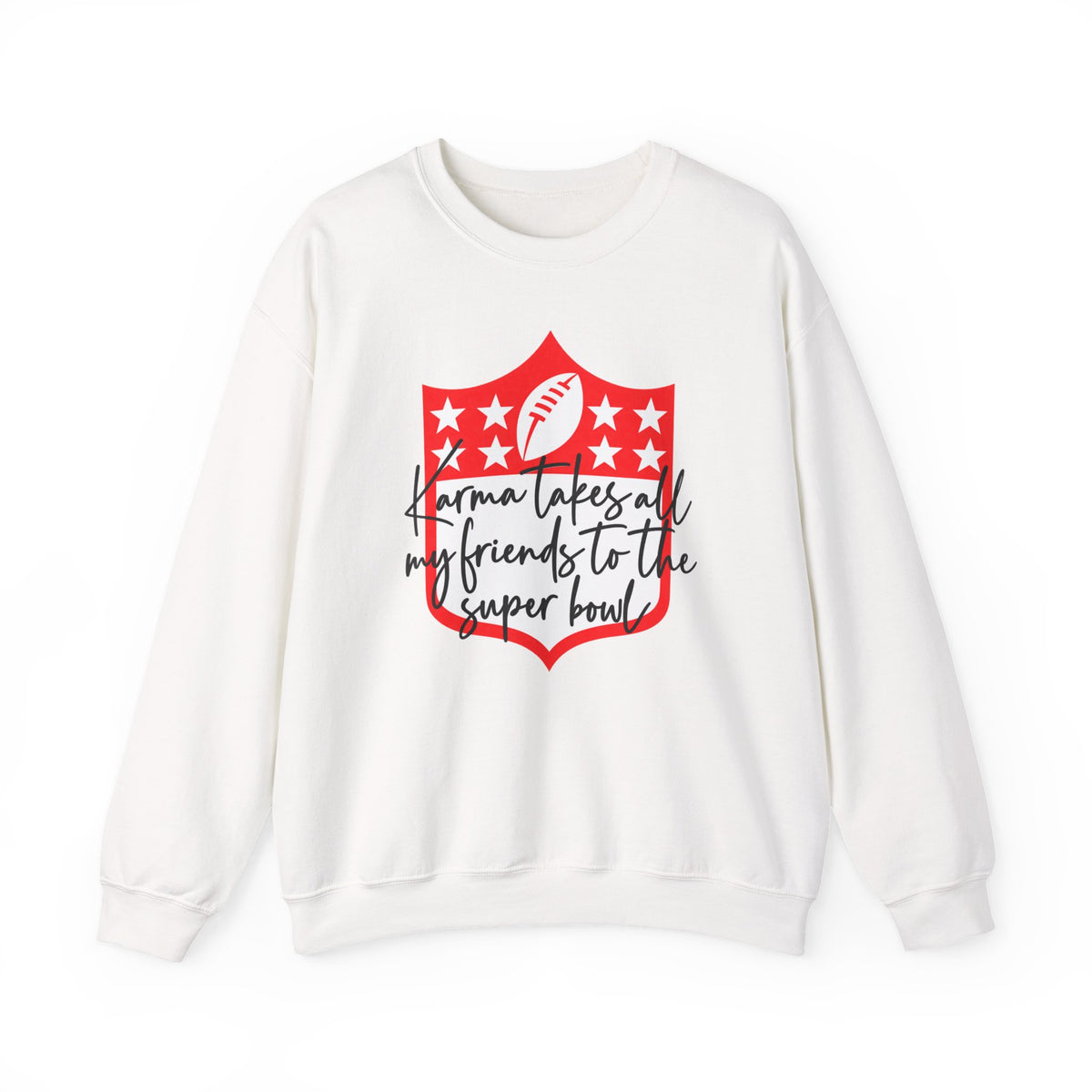 Crewneck Sweatshirt — “Gonna Take All My Friends to the Super Bowl” Football Shield