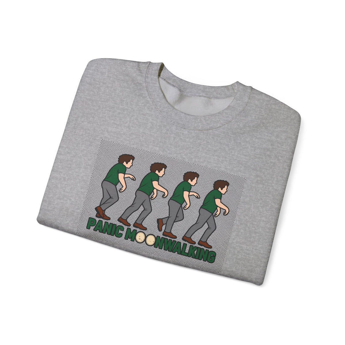 Dance Move Crewneck Sweatshirt — 'Panic! No, I'm Just Dancing' Graphic