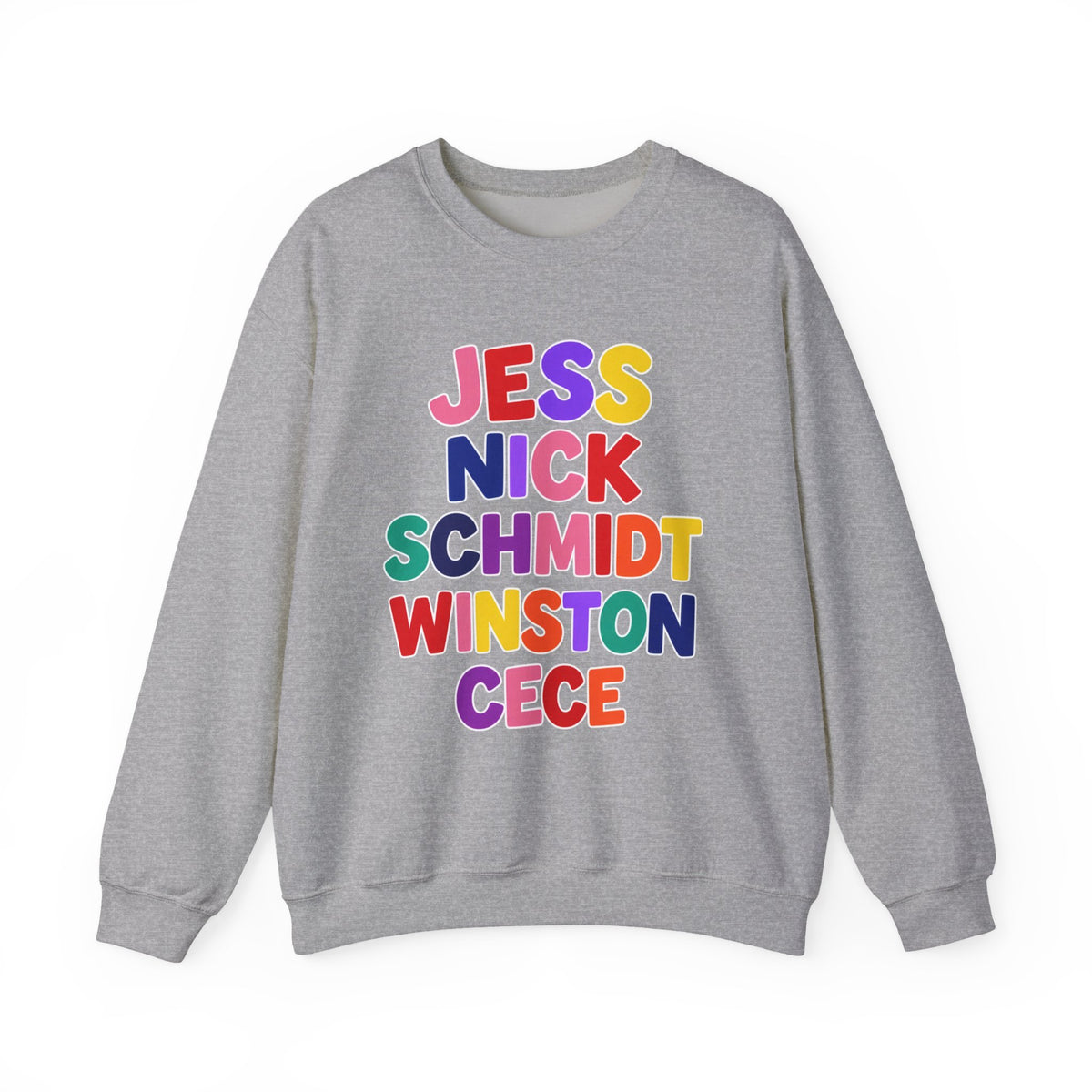 Colorful Stack Names Design (Jess, Nick, Schmidt, Winston, Cece)