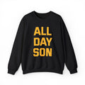 All Day Son Crewneck Sweatshirt — Bold Retro Lettering Pullover