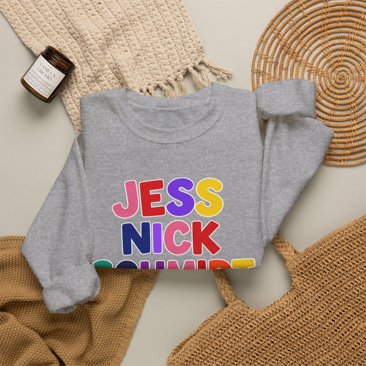 Colorful Stack Names Design (Jess, Nick, Schmidt, Winston, Cece)