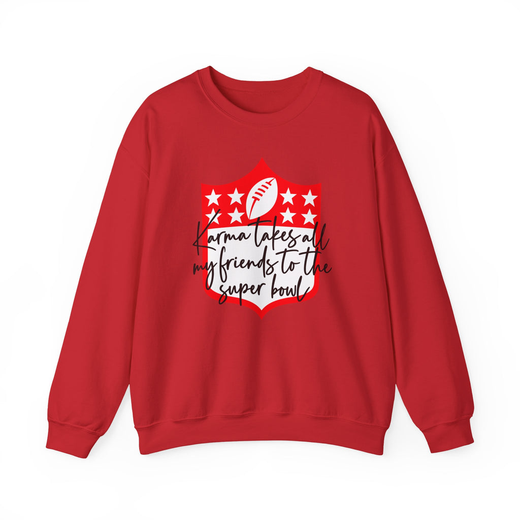 Crewneck Sweatshirt — “Gonna Take All My Friends to the Super Bowl” Football Shield