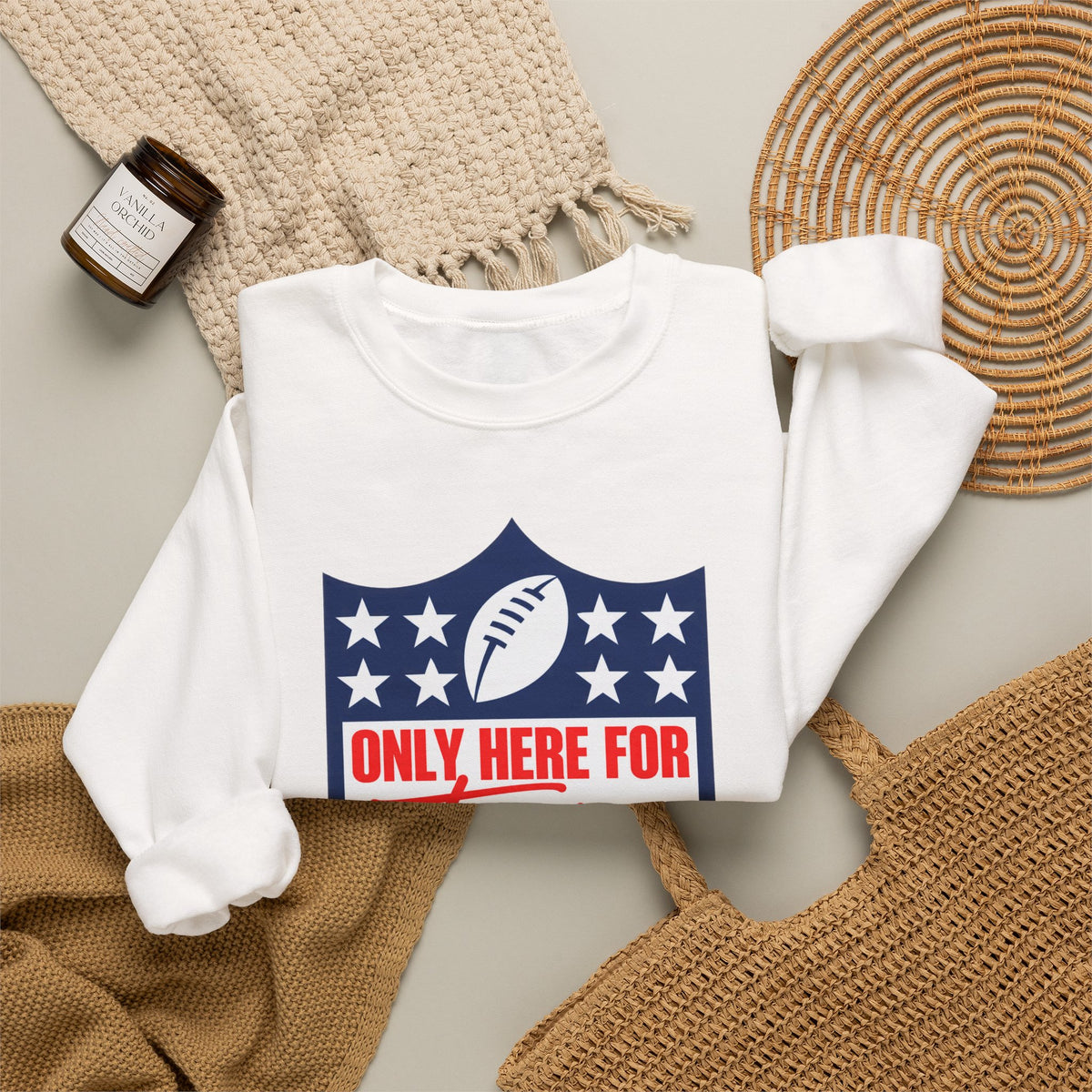 Only Here for Taylor Football Fan Crewneck Sweatshirt