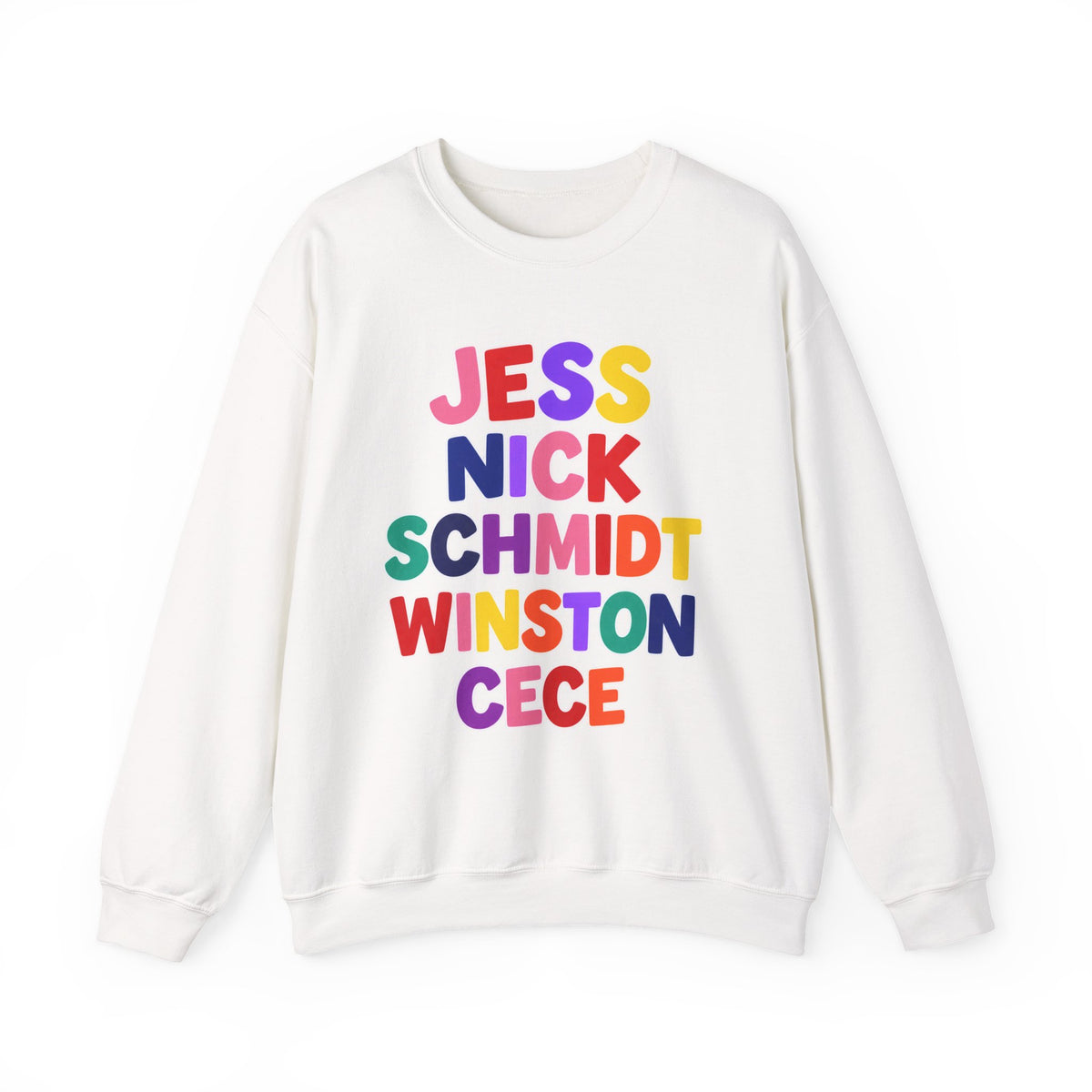 Colorful Stack Names Design (Jess, Nick, Schmidt, Winston, Cece)