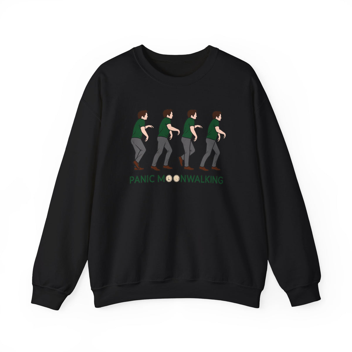 Panic Moonwalking Sweatshirt — Funny Dance Meme Crewneck