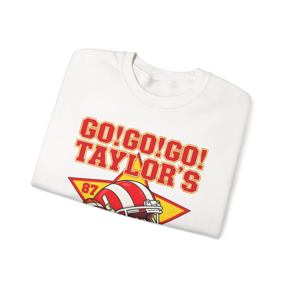 Taylor's Husband Football Crewneck Sweatshirt — Go! Go! Go! Team Helmet Fan Gift