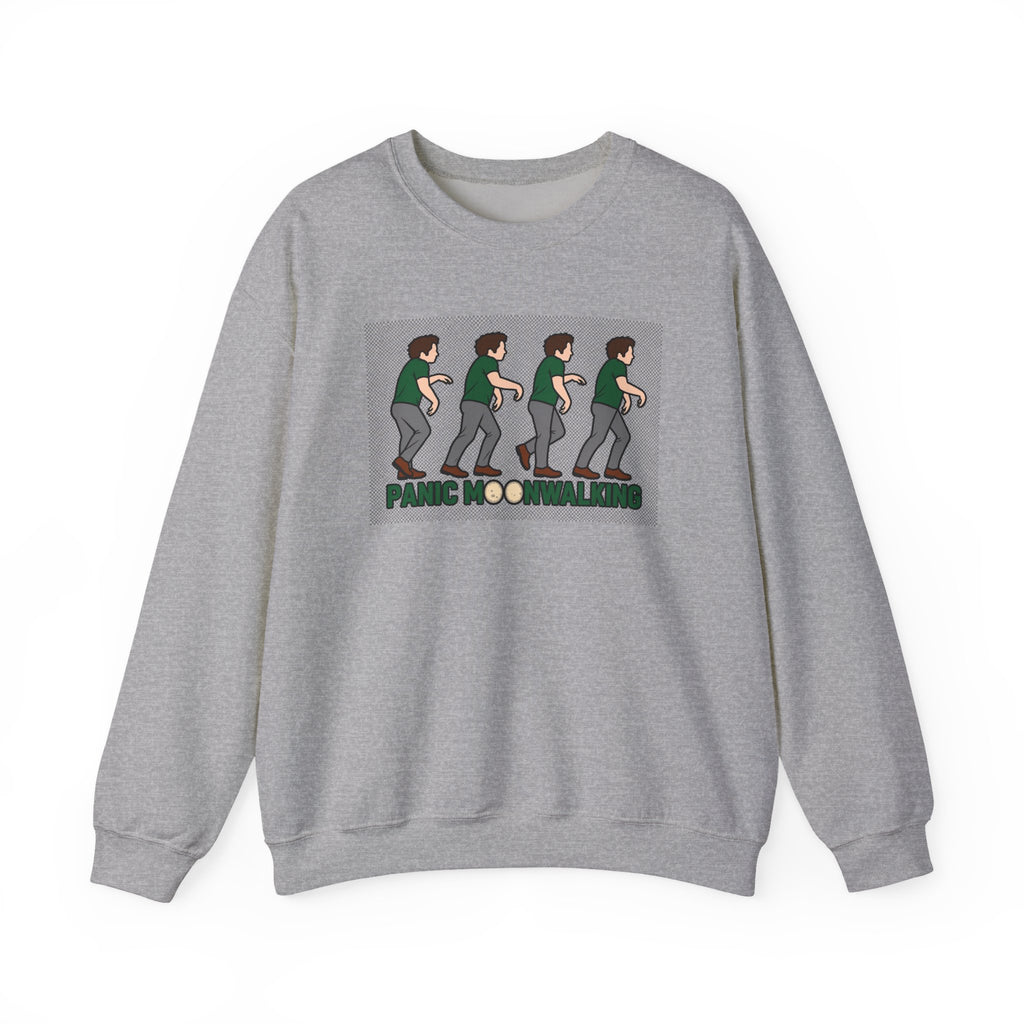Dance Move Crewneck Sweatshirt — 'Panic! No, I'm Just Dancing' Graphic