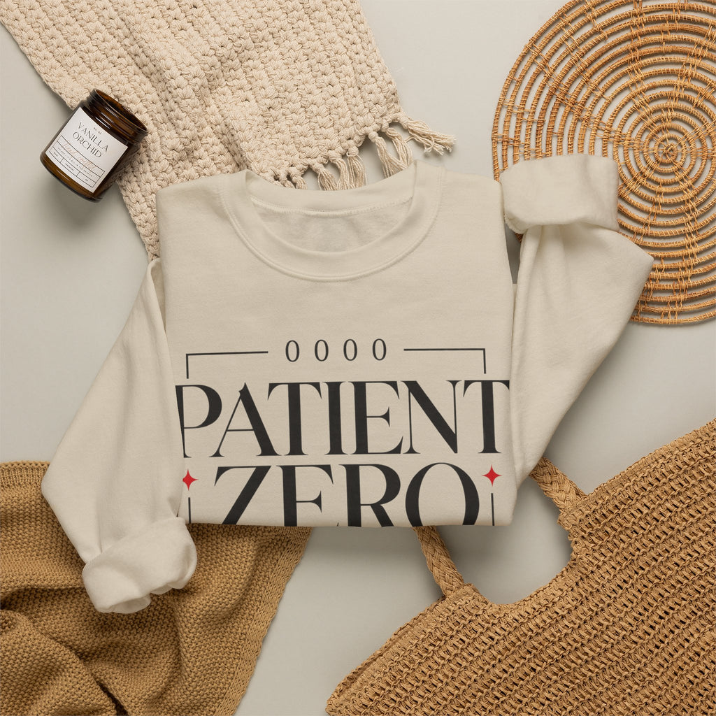 Patient Zero Crewneck Sweatshirt – Retro Medical Tribute Pullover