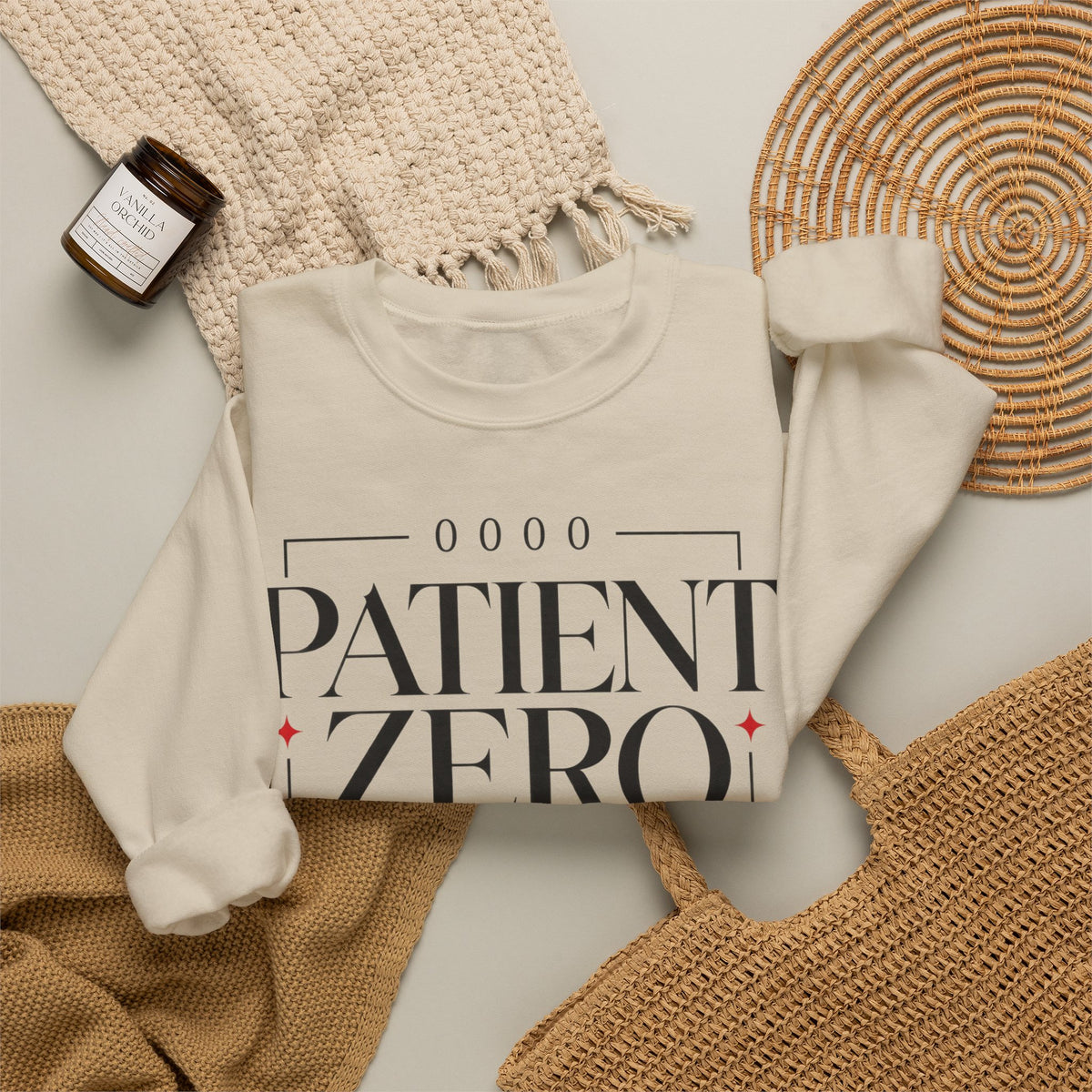 Patient Zero Crewneck Sweatshirt – Retro Medical Tribute Pullover
