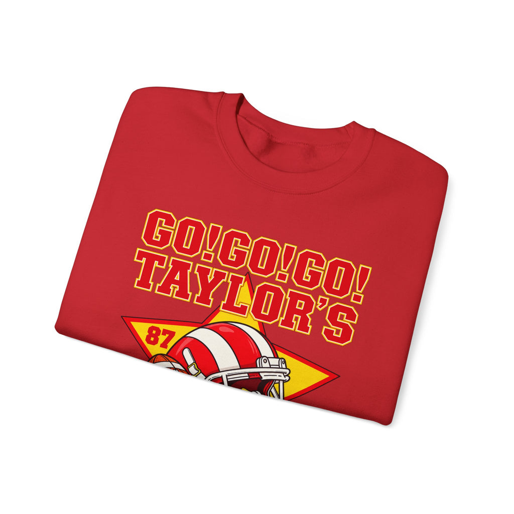 Taylor's Husband Football Crewneck Sweatshirt — Go! Go! Go! Team Helmet Fan Gift