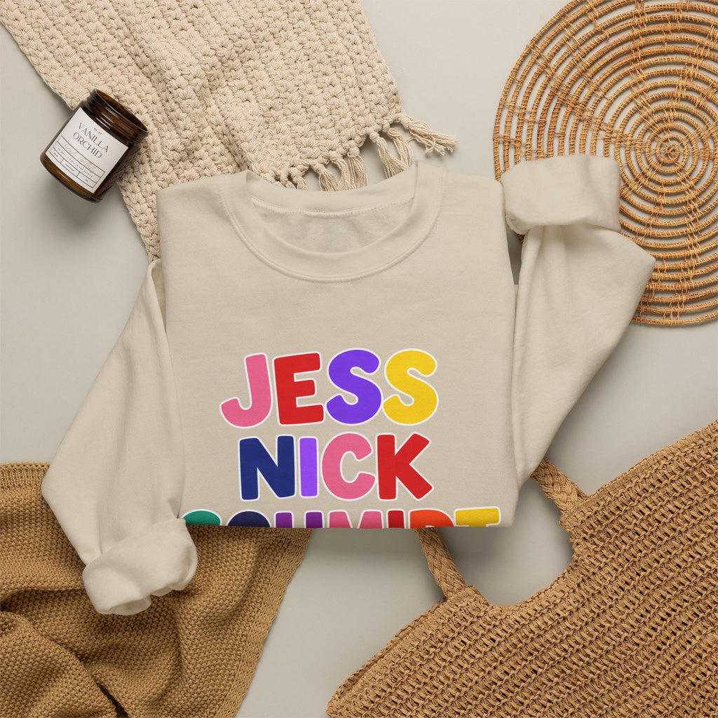 Colorful Stack Names Design (Jess, Nick, Schmidt, Winston, Cece)