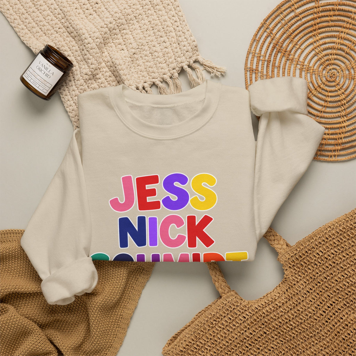 Colorful Stack Names Design (Jess, Nick, Schmidt, Winston, Cece)